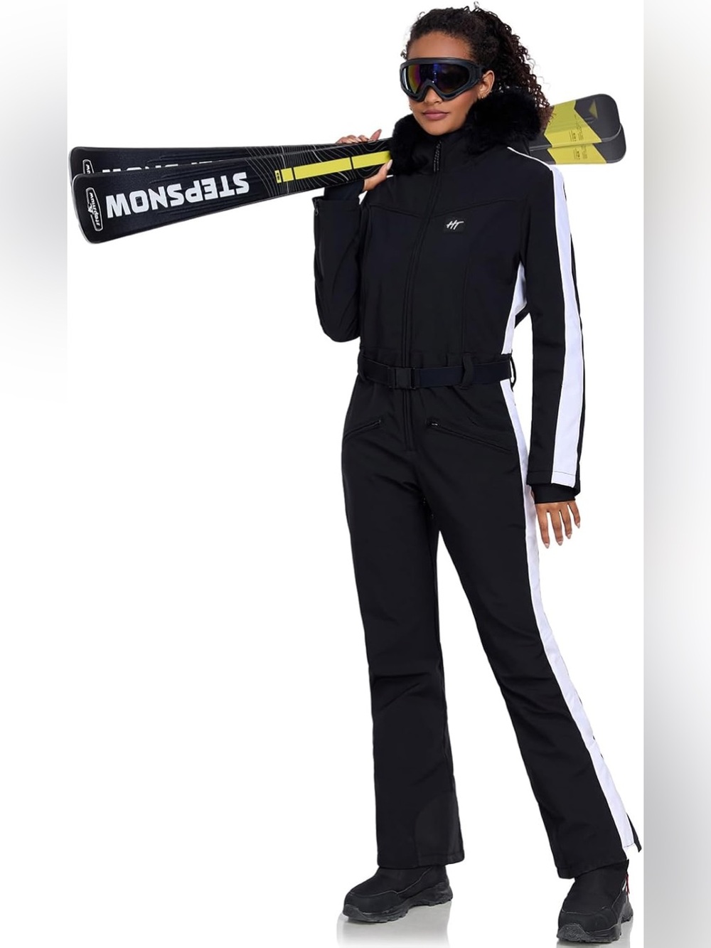 NWT Hotian Women’s Ski Suit Waterproof Winter 1089/C-4 Black/White